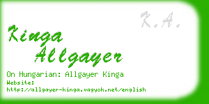 kinga allgayer business card